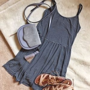 Brandy Melville Navy and White Stripe Nora Dress
